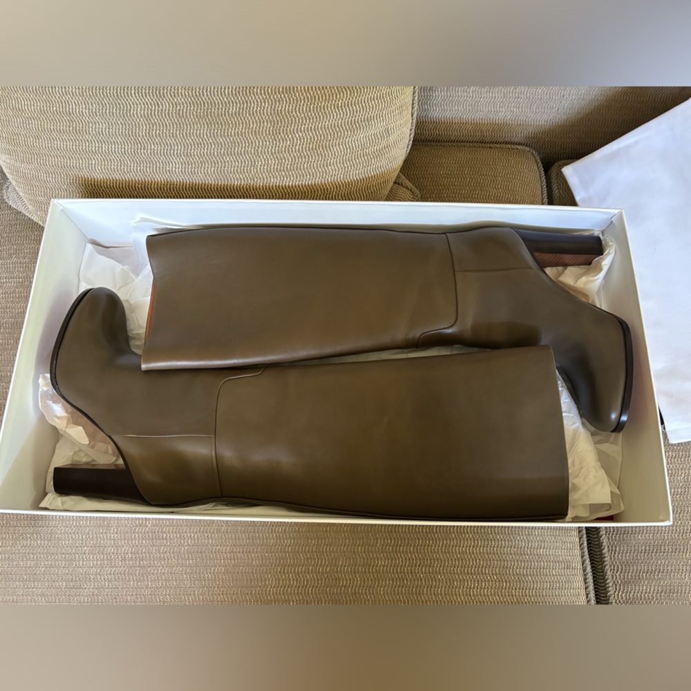Old Celine - Phoebe Philo Era - Kaky - Green Leather Boots EU39